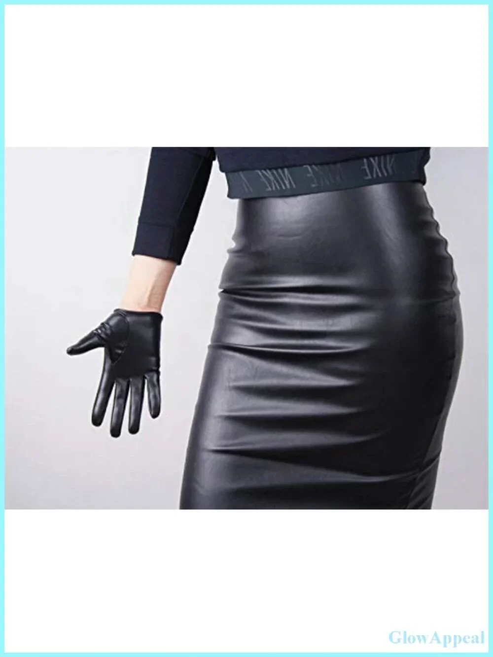 Women's Faux Leather Half Gloves 16cm/6